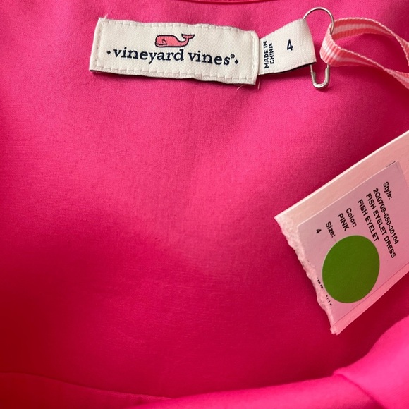 New Vineyard Vines Fish Eyelet Strapless Pink Dress - Picture 6 of 6